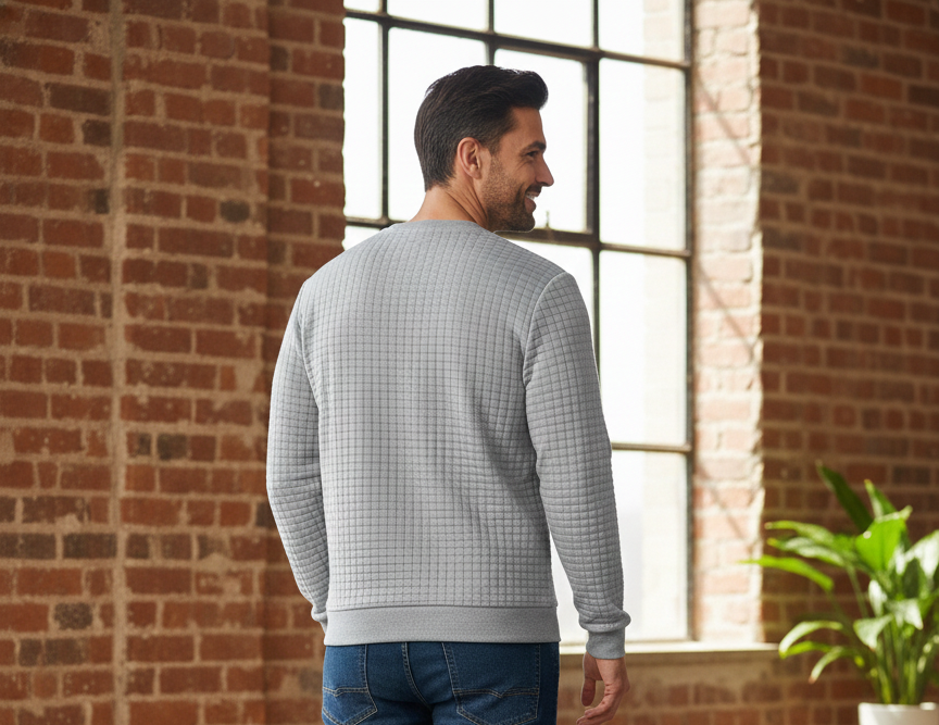 Grid Comfort Casual Sweater