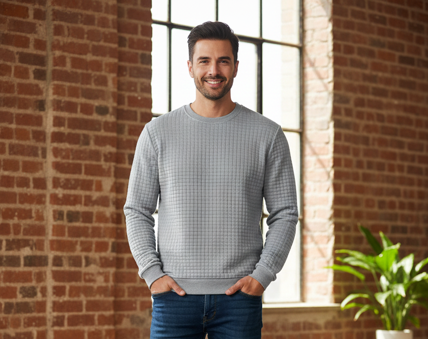Grid Comfort Casual Sweater