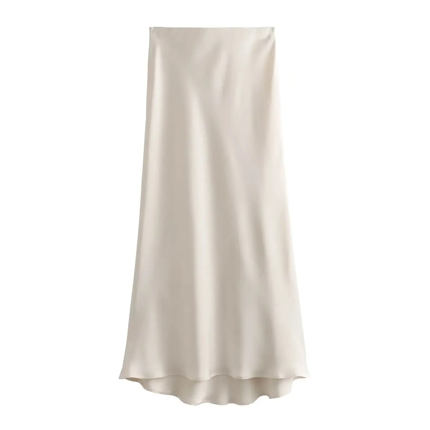 Satin A-Line Midi Skirt