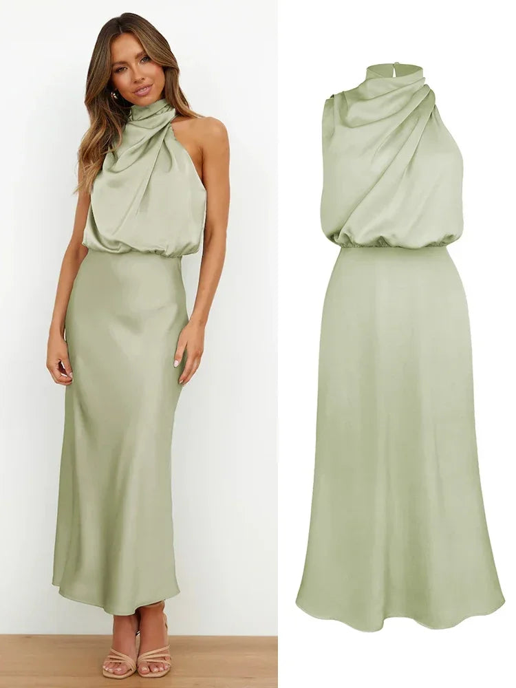 Timeless Elegance — Emerald Green Midi Dress