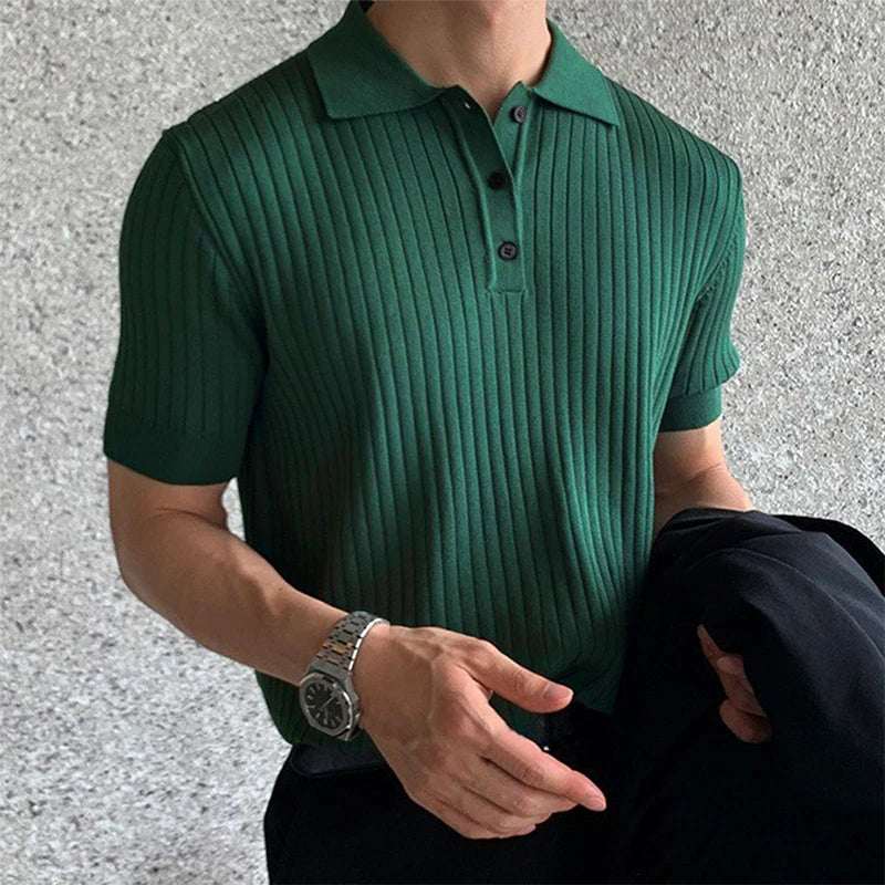 Men’s Elegance Ribbed Knit Polo