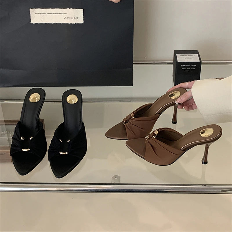 Seductive Elegance — Silk Platform High Heels