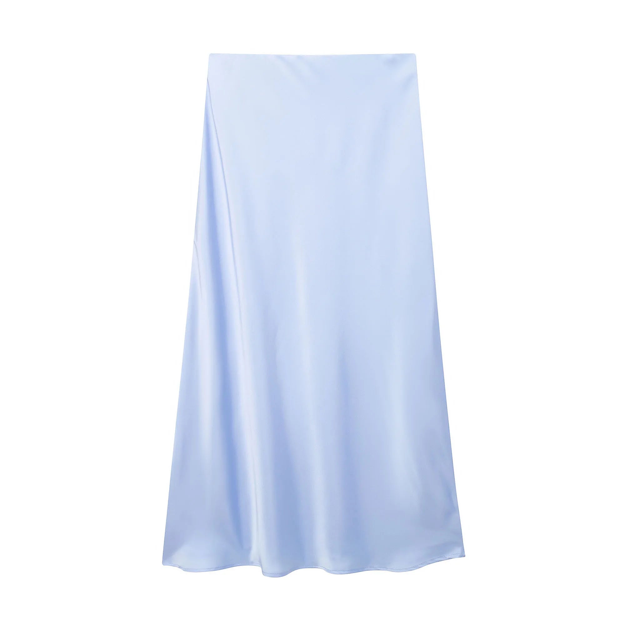 Satin A-Line Midi Skirt