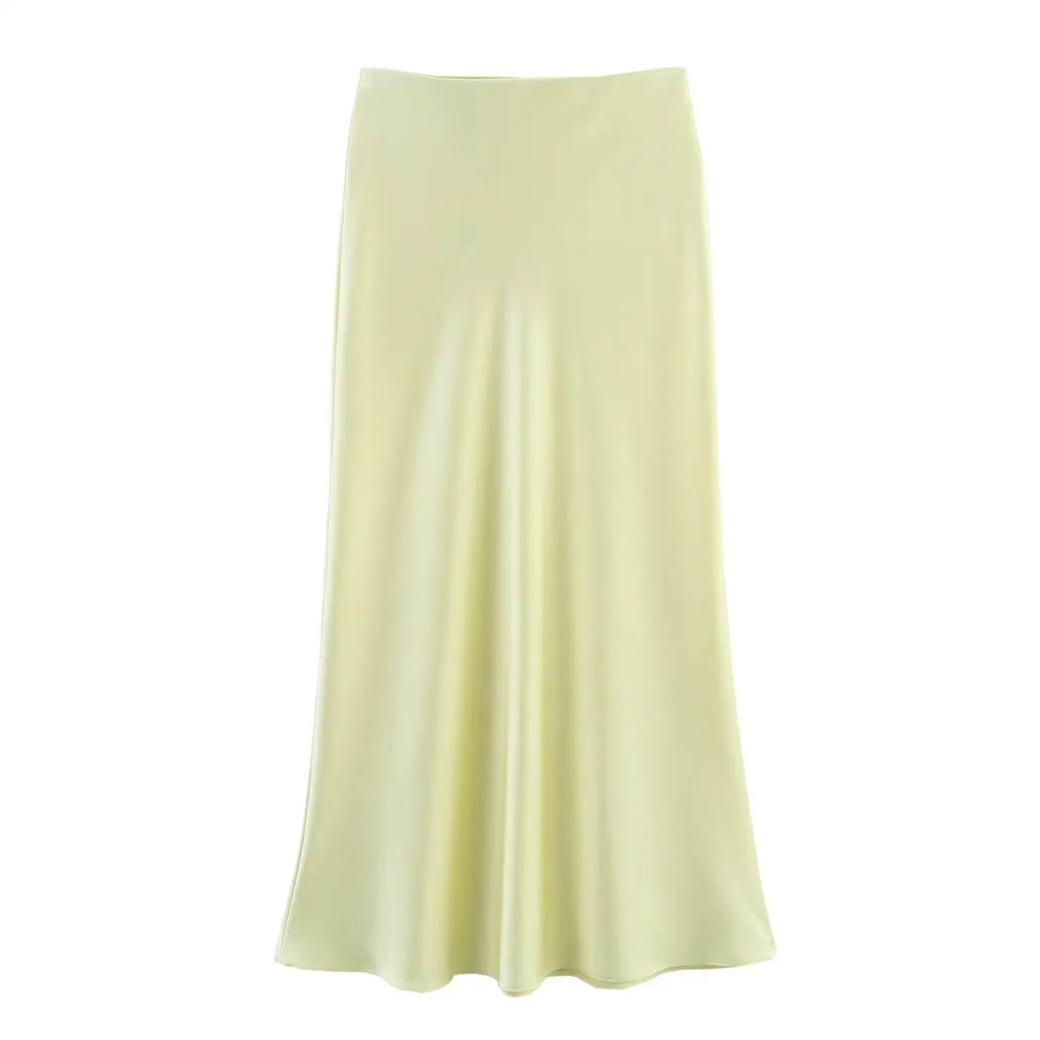 Satin A-Line Midi Skirt