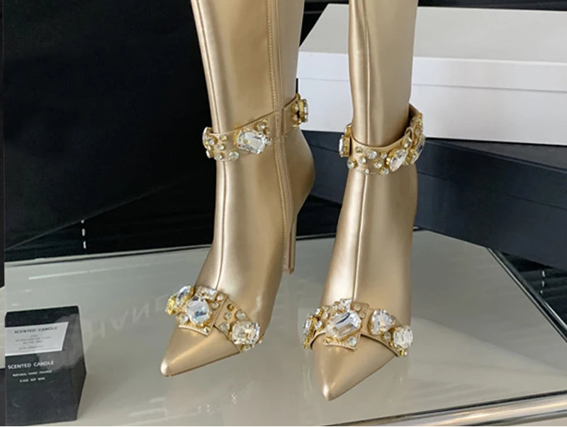 Power Shine — High Heel Crystal Boots