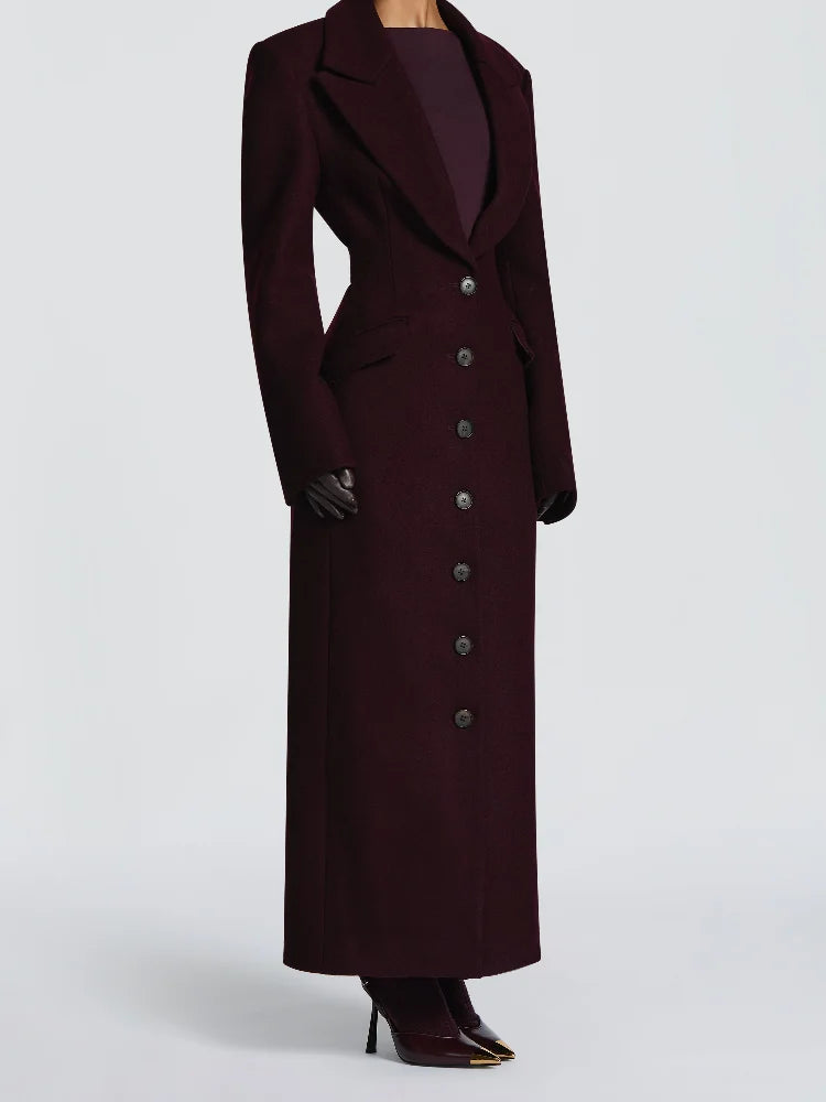 Long V-Neck Overcoat