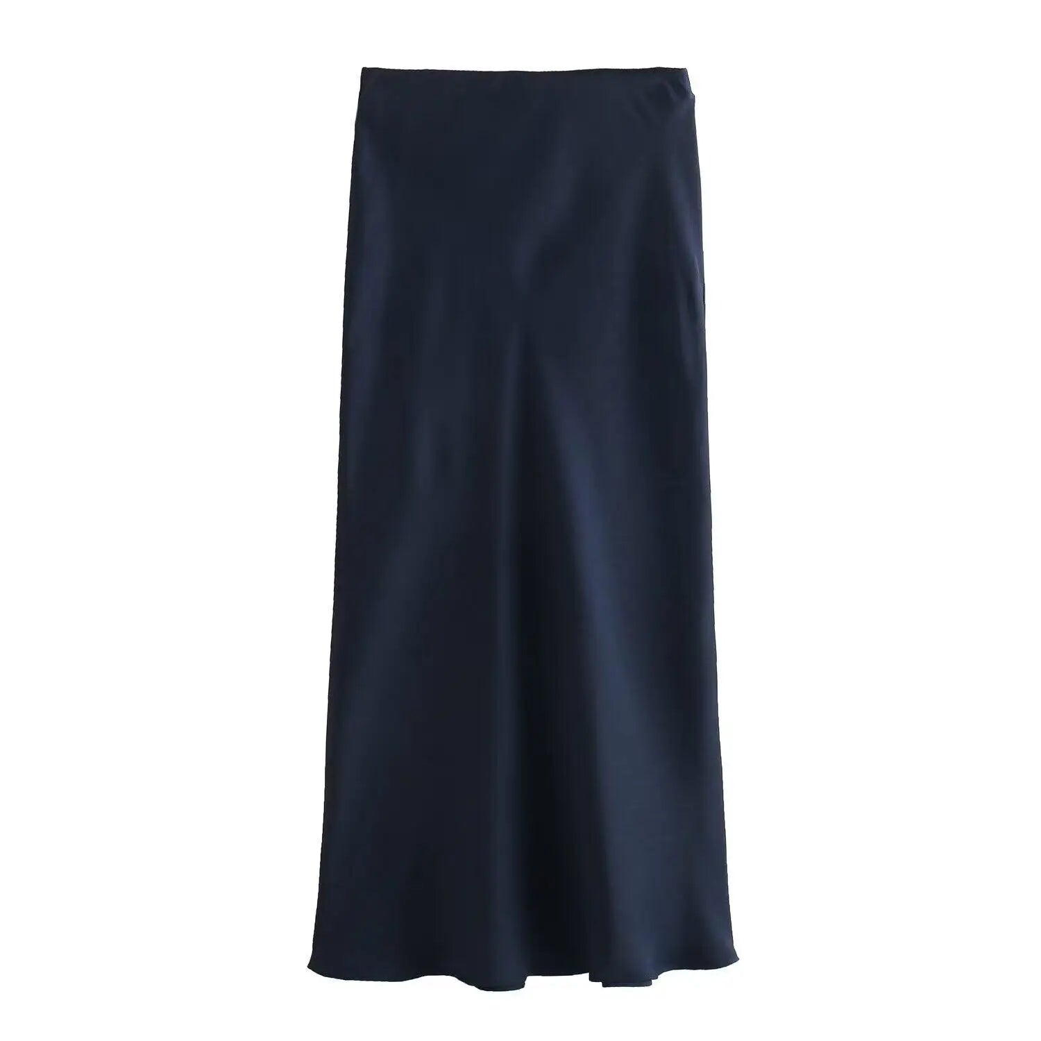 Satin A-Line Midi Skirt