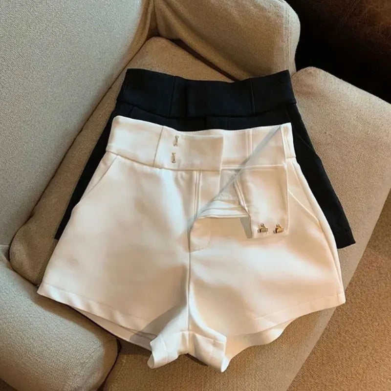 Premium Fabric High-Waisted Shorts