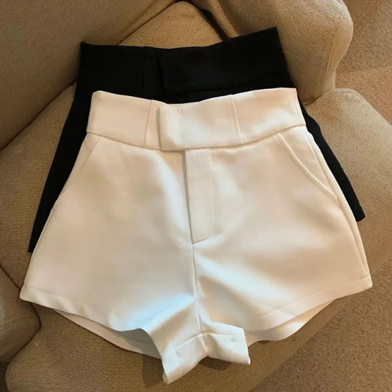 Premium Fabric High-Waisted Shorts