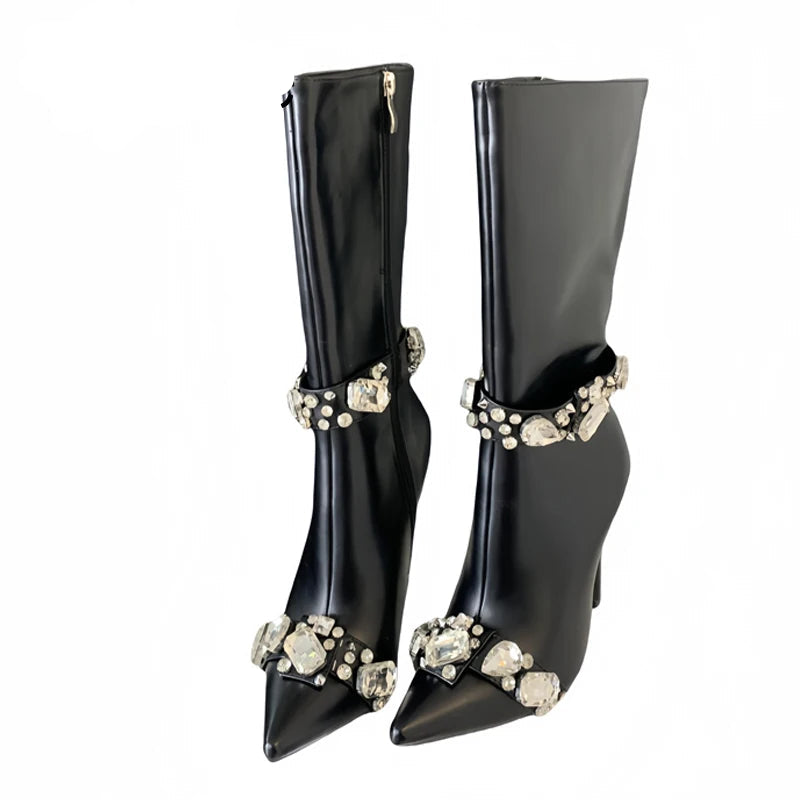 Power Shine — High Heel Crystal Boots