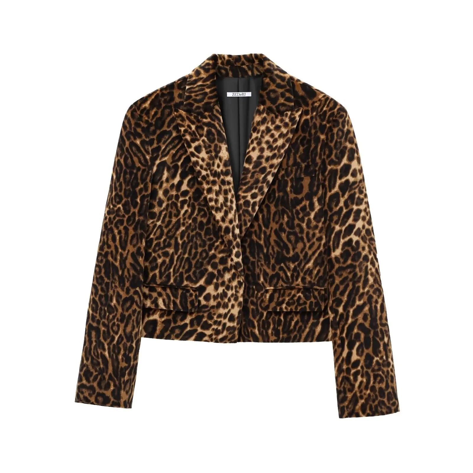 Animal Print Set with Mini Skirt and Vintage Blazer