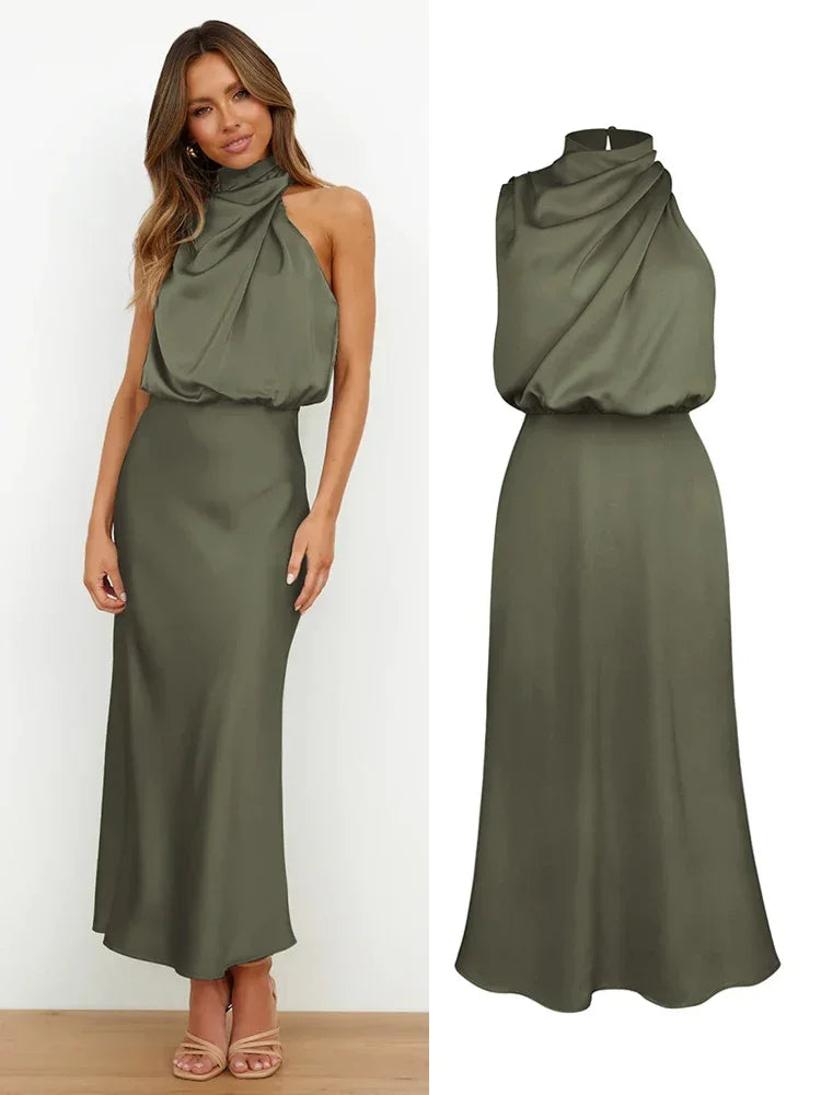Timeless Elegance — Emerald Green Midi Dress