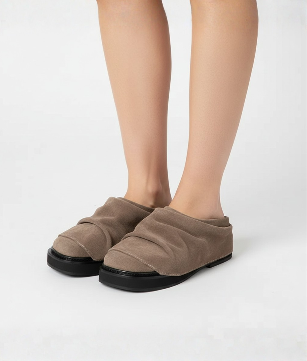 Draped Suede Slipper